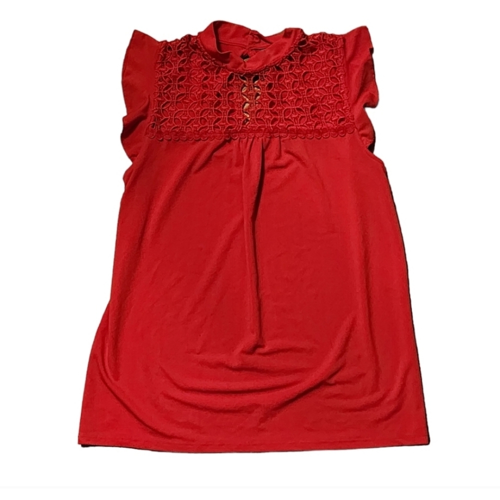 ❤️🌹 Massini · Red Lace Blouse · Size Small